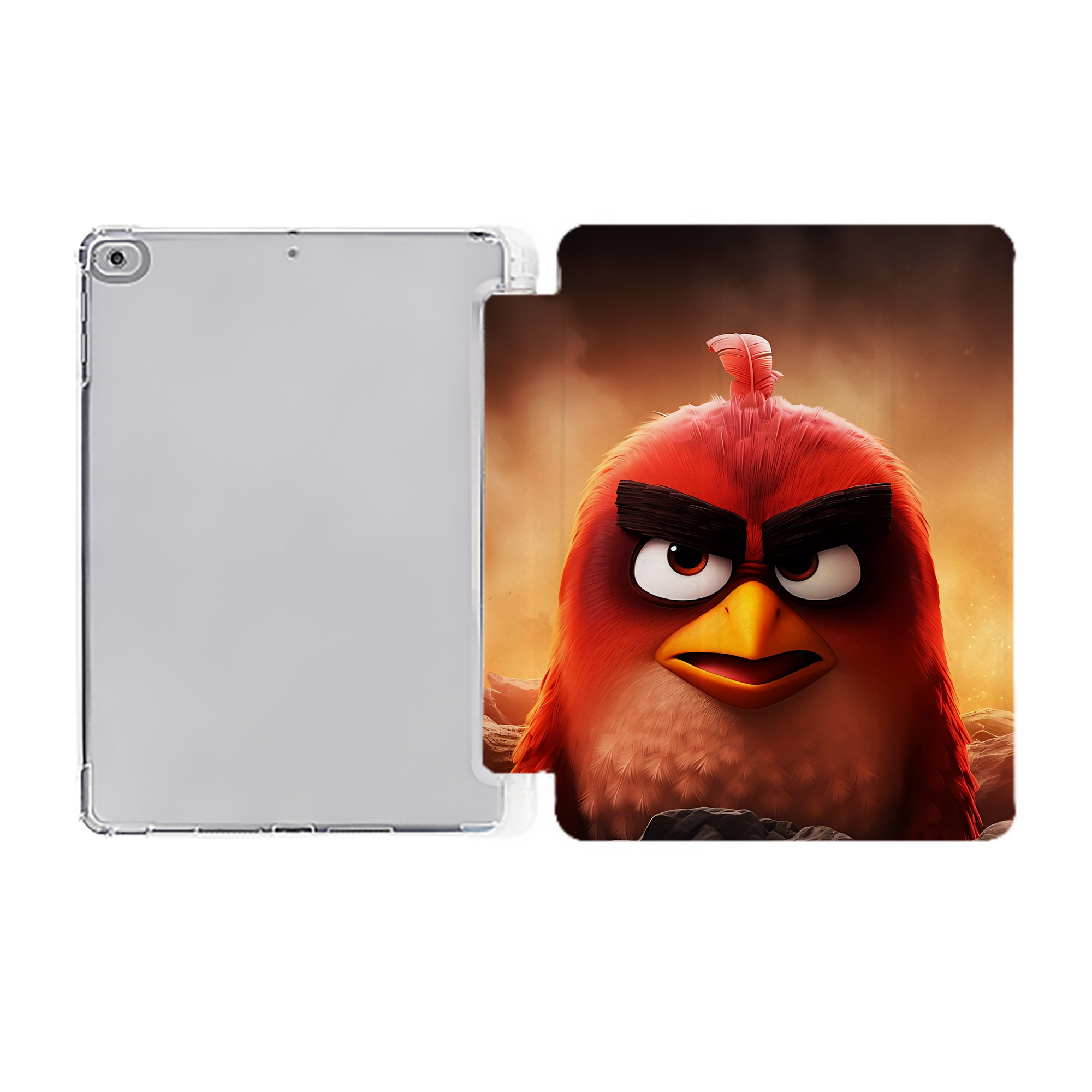 （画像用） Angry Birds アングリーバード IPad ケース ペン収納付き 三つ折りスタンド PUレザー×シリコン 対応機種9.5/10.5/10.9インチ